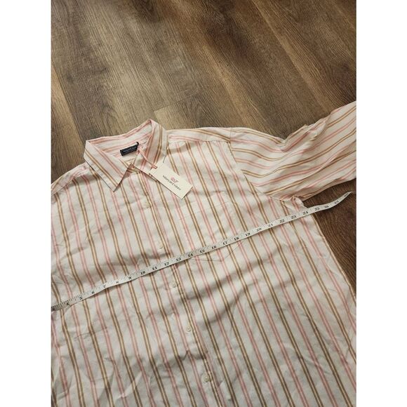 NWT Vineyard Vines womens Eleanor stripe button up shirt woven poplin size med - Picture 4 of 7